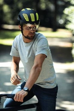 Casque Abus Hyban 2.0 Ace Avec Visière -VÉLOS ÉLECTRIQUES casque velo homme visiere abus hyban 2 0 ace noir fluo