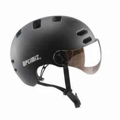 Casque Vélo Urbain à Visière (écran Fumé) 0380 Optimiz 18 Casque Vélo Urbain à Visière (écran Fumé) 0380 Optimiz -VÉLOS ÉLECTRIQUES casque velo urbain a visiere pas cher noir brilliant optimiz