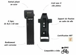 Antivol Pliant Vélo à Clés Michelin -VÉLOS ÉLECTRIQUES fonctionnement antivol pliant velo michelin