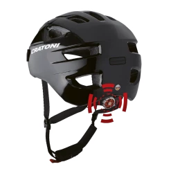 Casque Cratoni C-Swift Urban 7 Casque Cratoni C-Swift Urban -VÉLOS ÉLECTRIQUES helm c swift black glossy rueckansicht mit licht